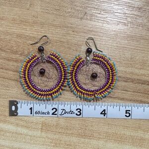 Native American Beaded Dreamcatcher Earrings